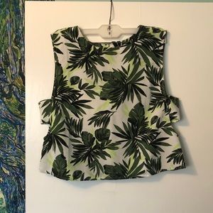 Palm patterned tank top